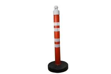 Zahradzovací výstražný stĺpik 120 x Ø 11 cm, plastový podstavec